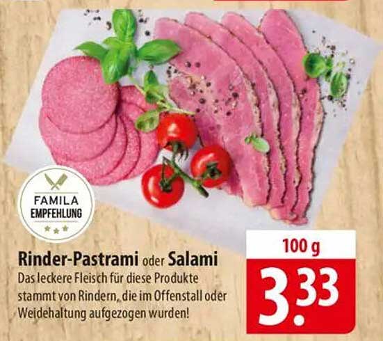 Rinder-Pastrami oder Salami
