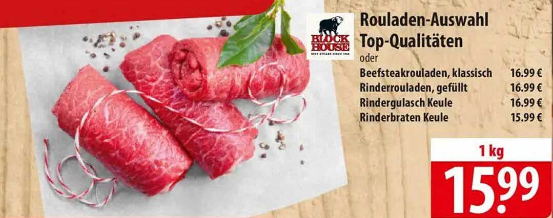 Rouladen-Auswahl Top-Qualitäten