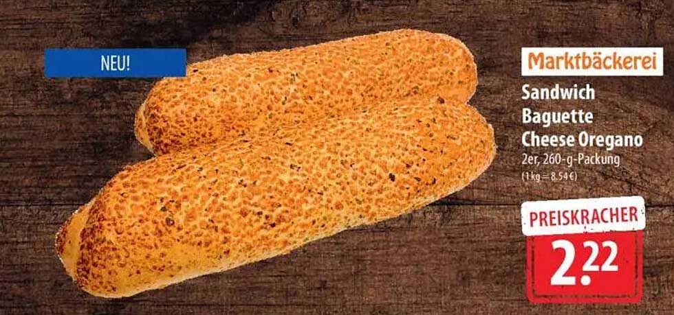 Sandwich Baguette Cheese Oregano