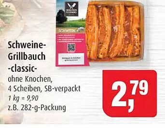 Schweine-Grillbauch -classic- ohne Knochen, 4 Scheiben, SB-verpackt