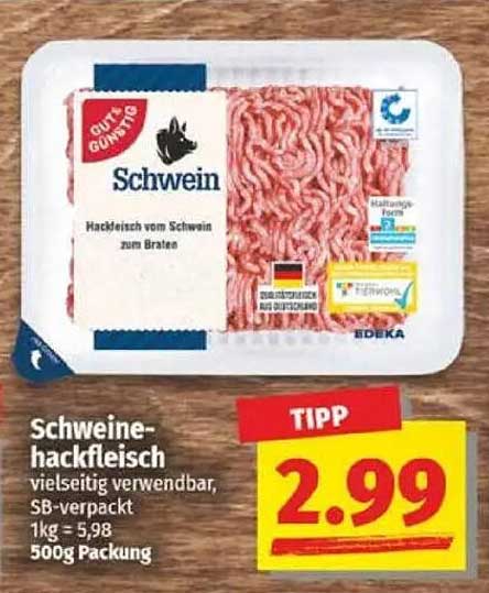 Schweinehackfleisch - vielseitig verwendbar, SB-verpackt