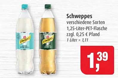 Schweppes verschiedene Sorten 1,25-Liter-PET-Flasche
