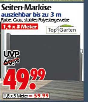 Seiten-Markise ausziehbar bis zu 3 m