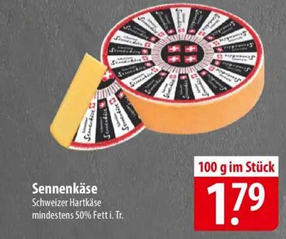 Sennenkäse - Schweizer Hartkäse mindestens 50% Fett i. Tr.