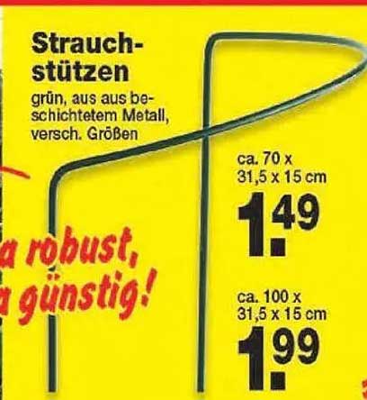 Strauchstützen - robust, grün, aus beschichtetem Metall