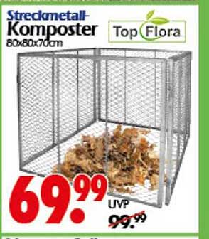 Streckmetall-Komposter 80x80x70cm von Top Flora