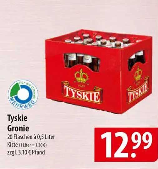 Tyskie Gronie 20 Flaschen à 0,5 Liter Kiste