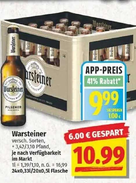 Warsteiner Pilsener 24er Kasten