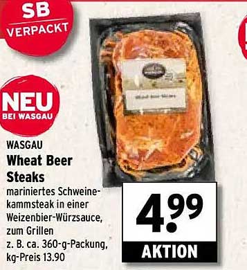 Wasgau Wheat Beer Steaks - mariniertes Schweinekam steak in Weizenbier-Würzsauce