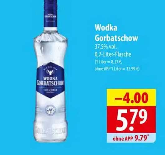 Wodka Gorbatschow 0,7-Liter-Flasche, 37,5% vol.