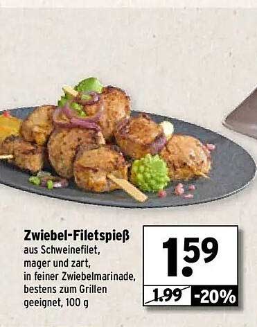 Zwiebel-Filetspieß aus Schweinefilet, mager und zart