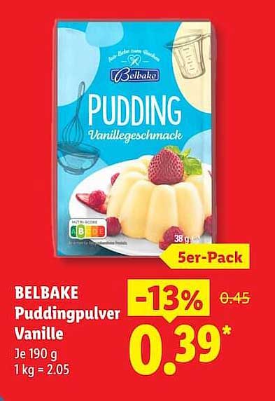 BELBAKE Puddingpulver Vanille