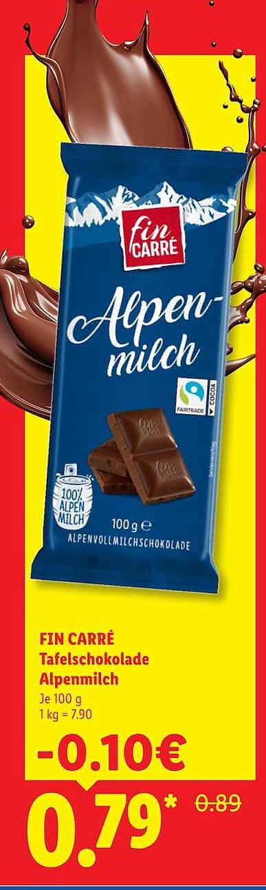 FIN CARRÉ Tafelschokolade Alpenmilch