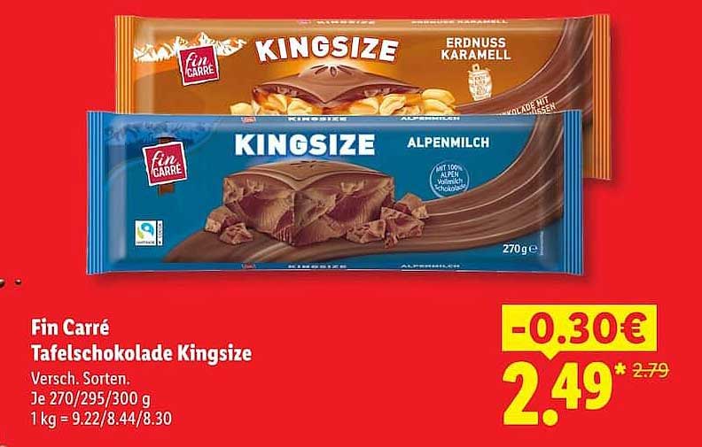 Fin Carré Tafelschokolade Kingsize