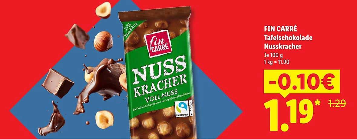 FIN CARRÉ Tafelschokolade Nusskracher