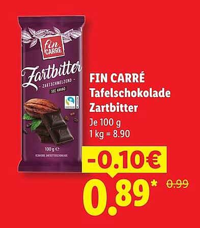 FIN CARRÉ Tafelsschokolade Zartbitter