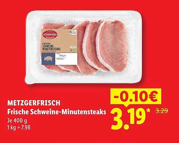 Frische Schweine-Minutensteaks