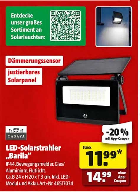 LED-Solarstrahler „Barila“