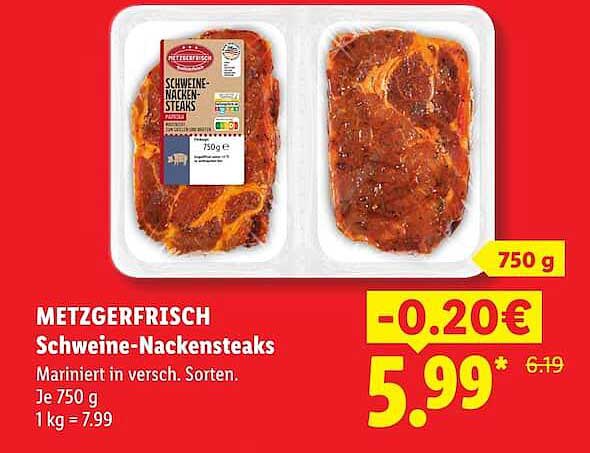 METZGERFRISCH Schweine-Nackensteaks