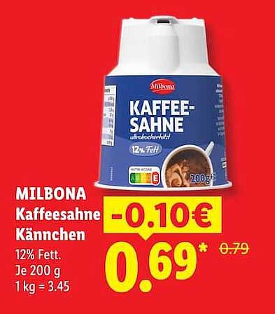 MILBONA Kaffeesahne Kännchen
