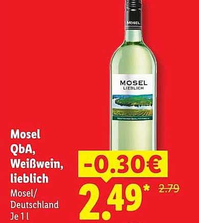 Mosel QbA, Weißwein, lieblich