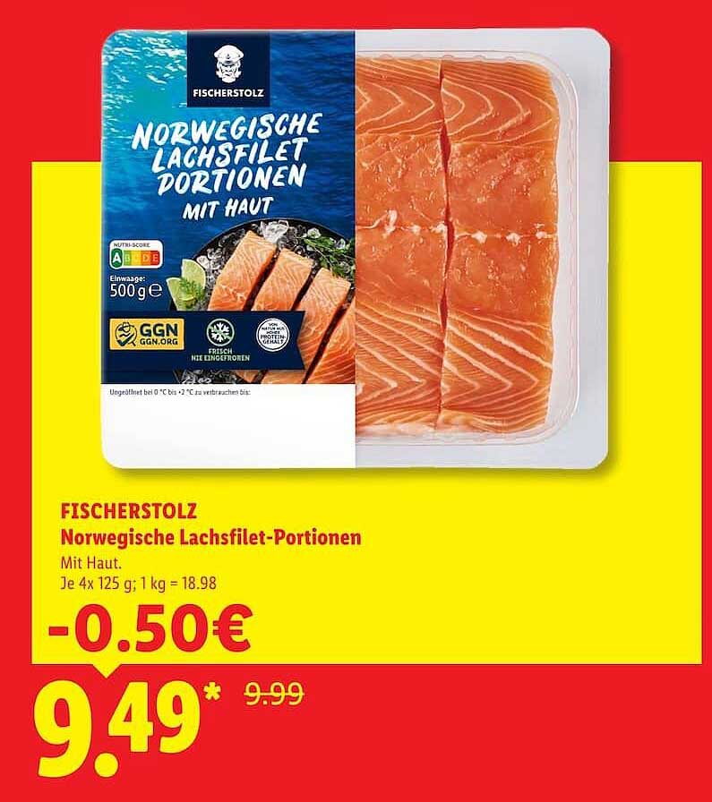 Norwegische Lachsfilet-Portionen mit Haut