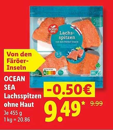 OCEAN SEA Lachsspitzen ohne Haut