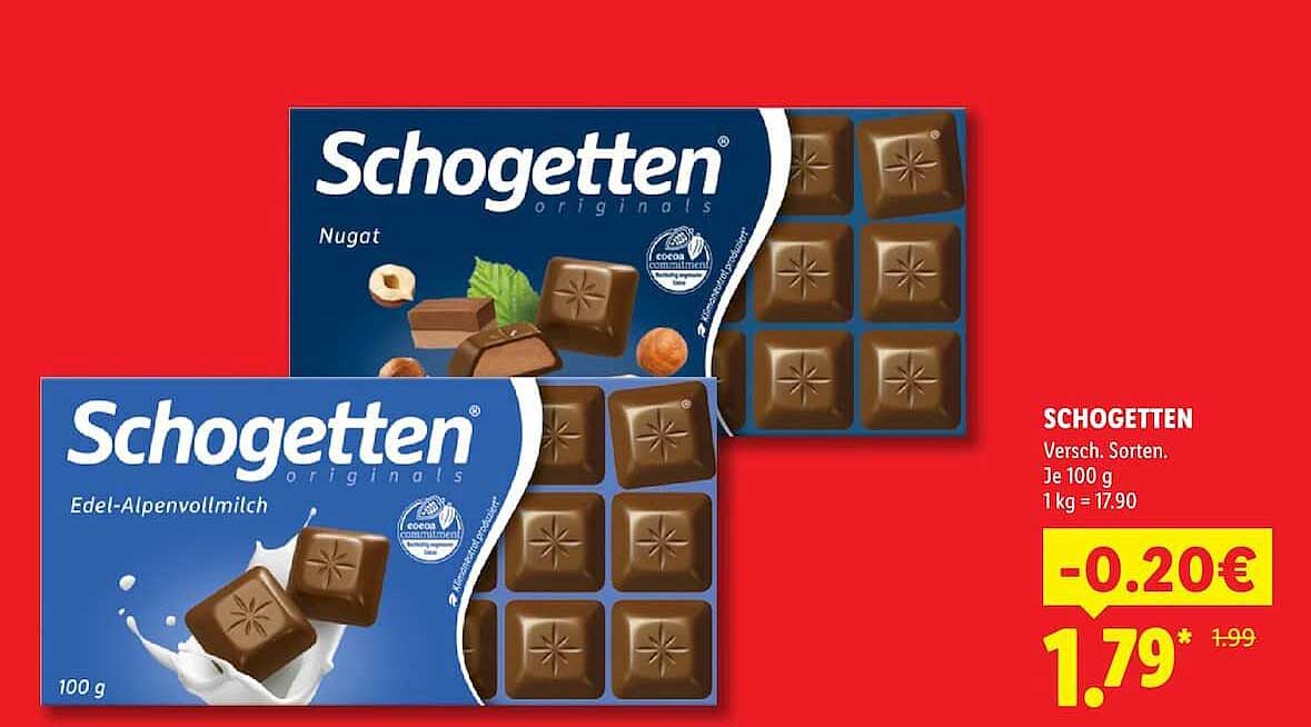 Schogetten Versch. Sorten. Je 100 g