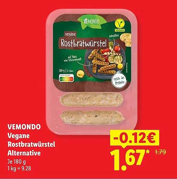 VEMONDO Vegane Rostbratwurst Alternative