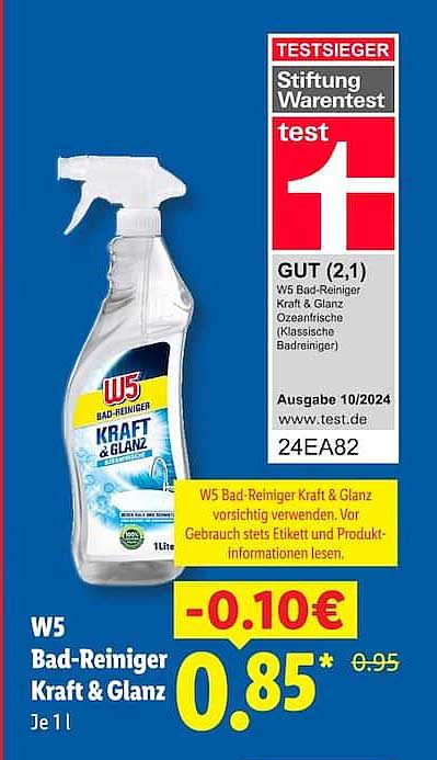 W5 Bad-Reiniger Kraft & Glanz je 1 l