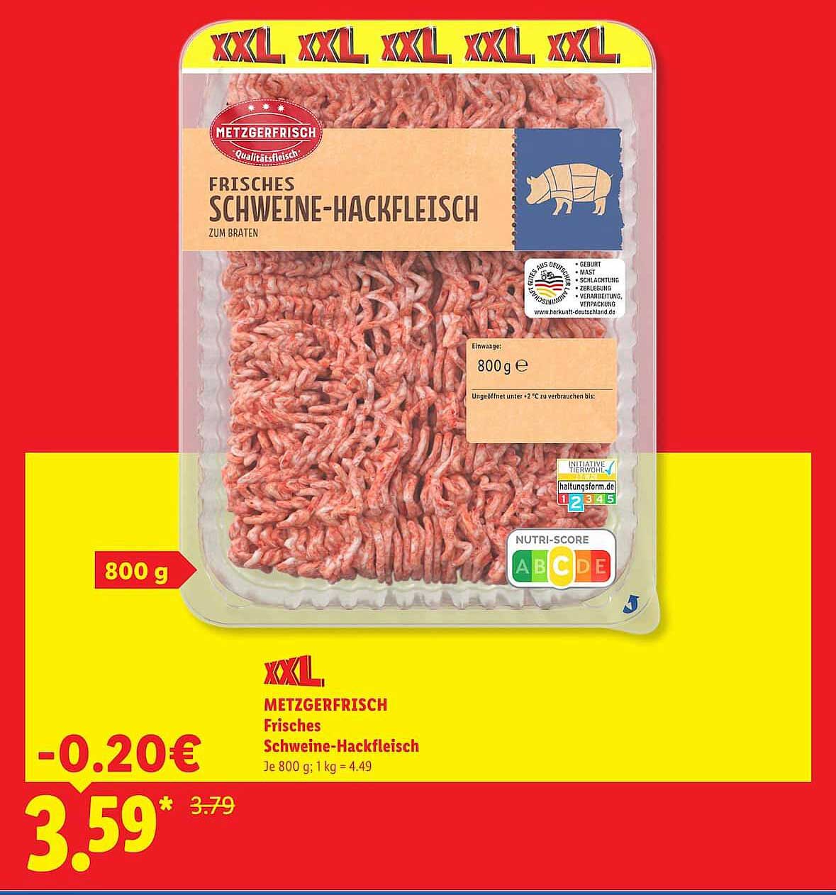 XXL METZGERFRISCH Frisches Schweine-Hackfleisch
