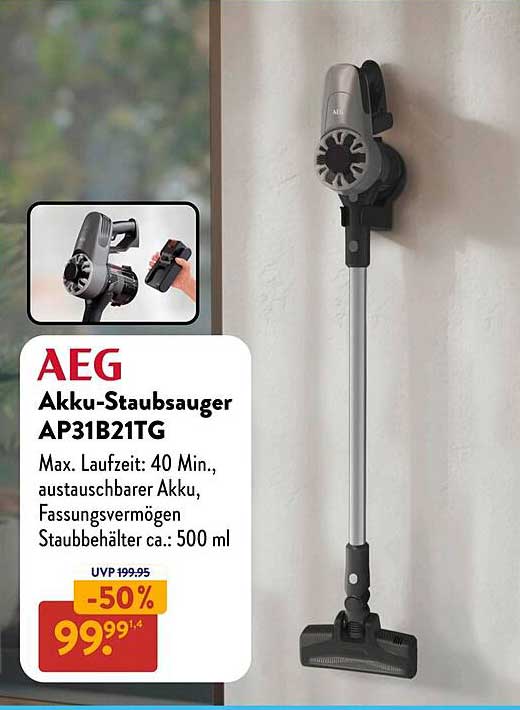AEG Akku-Staubsauger AP31B21TG