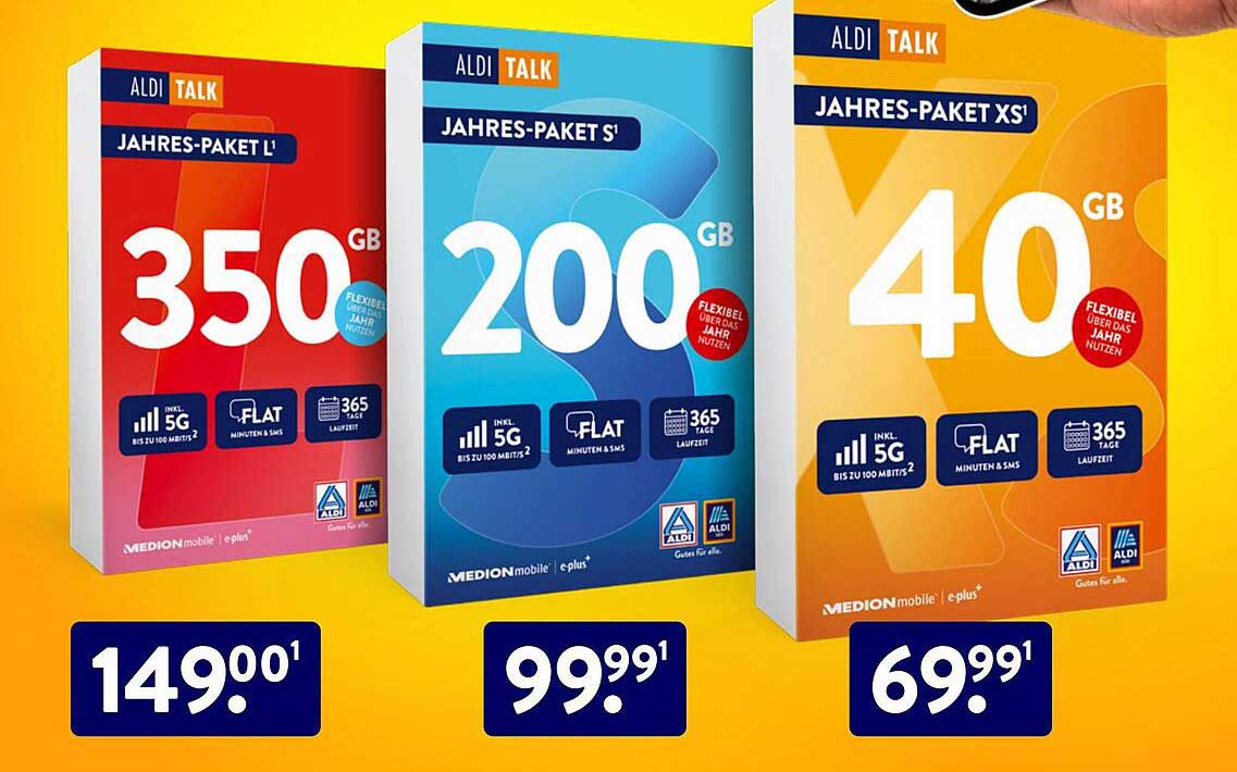 ALDI TALK Jahres-Paket L: 350 GB für nur 149,00 €