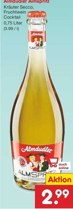 Almdudler Almspritze Kräuter Secco, Fruchtwein Cocktail 0,75 Liter
