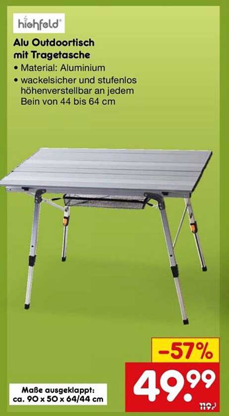 Alu Outdoortisch mit Tragetasche