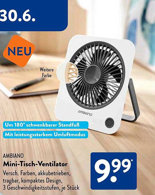 AMBIANO Mini-Tisch-Ventilator