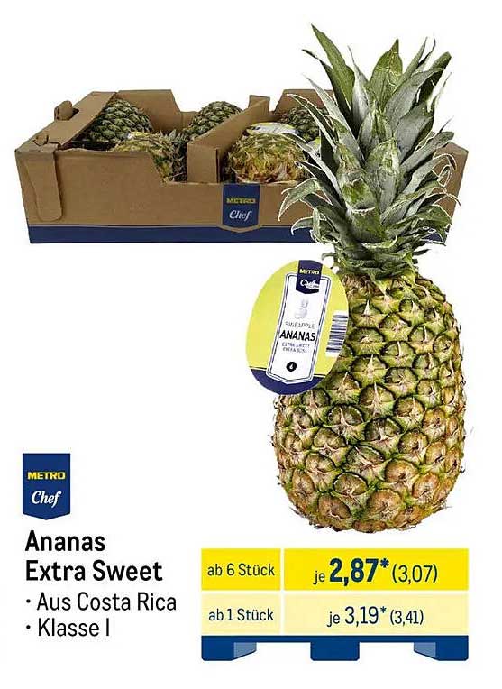Ananas Extra Sweet aus Costa Rica - Klasse I