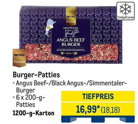 Angus Beef Burger Patties - 1200-g-Karton