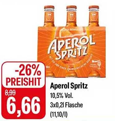 Aperol Spritz 3x0,2l Flasche