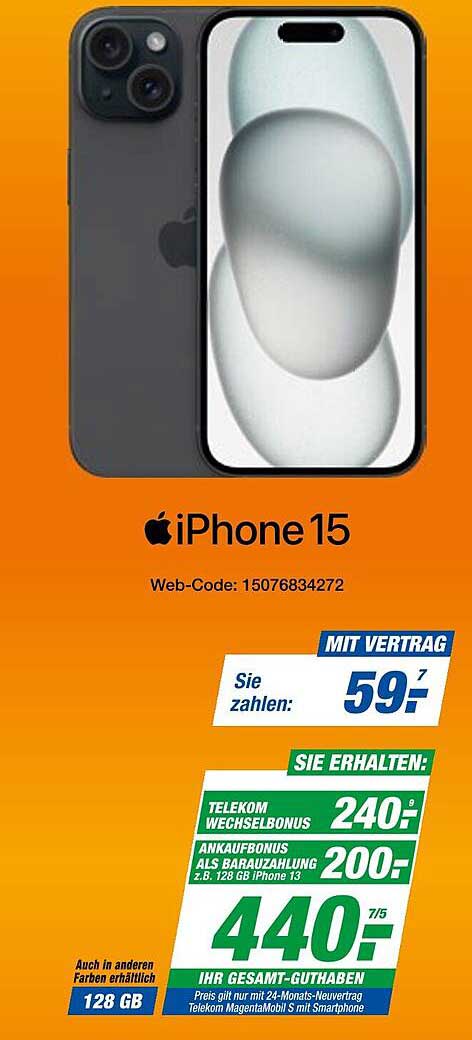 Apple iPhone 15 mit Vertrag