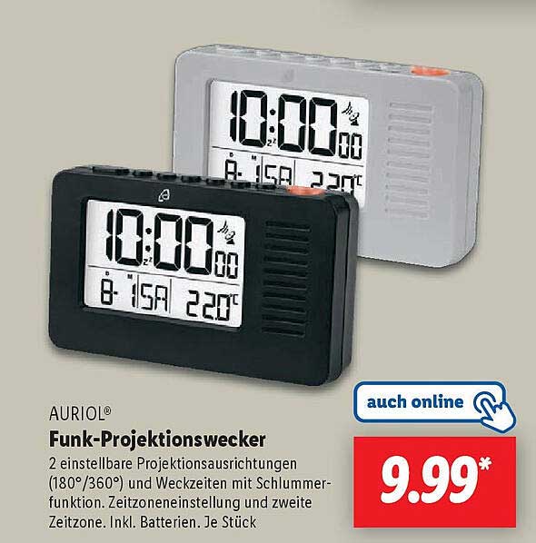 AURIOL® Funk-Projektionswecker