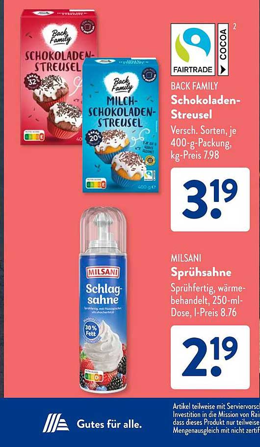 BACK FAMILY Schokoladen-Streusel