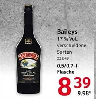 Baileys - 0,5/0,7-l-Flasche, verschiedene Sorten