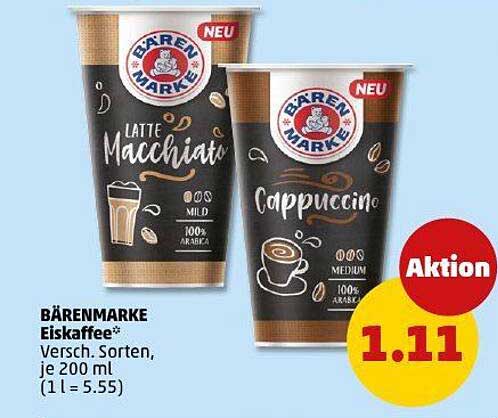BÄRENMARKE Eiskaffee - Latte Macchiato & Cappuccino, je 200 ml