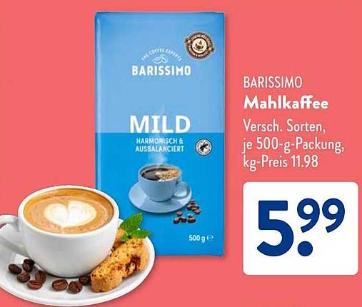 BARISSIMO Mahlkaffee 500 g - Mild, harmonisch & ausgewogen