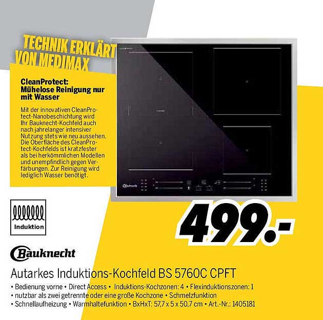 Bauknecht Autarkes Induktions-Kochfeld BS 5760C CPFT