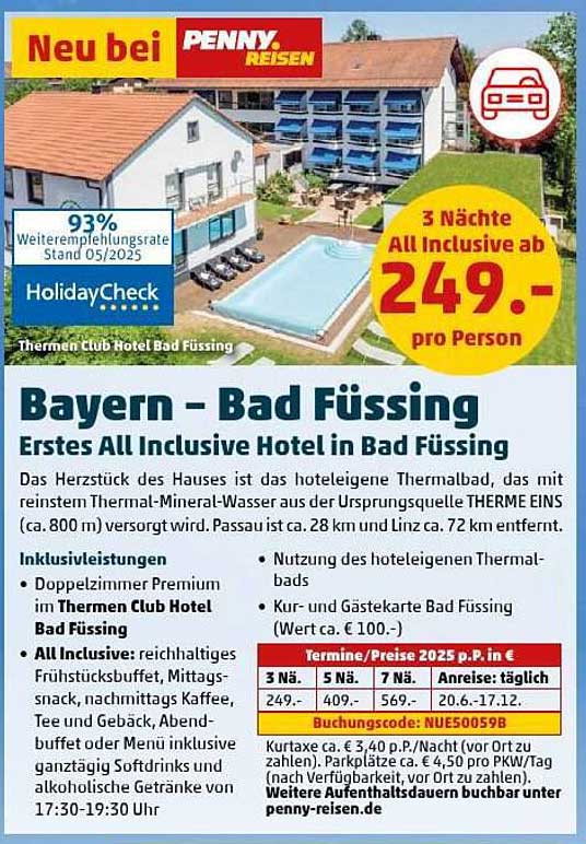 Bayern - Bad Füssing: Erstes All Inclusive Hotel in Bad Füssing