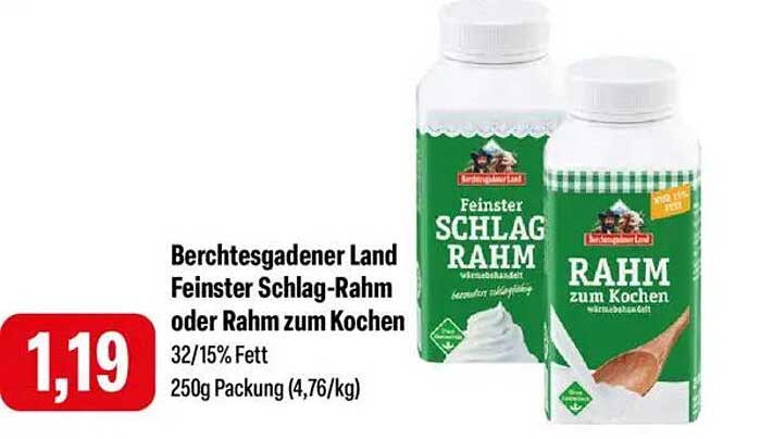 Berchtesgadener Land Feinster Schlag-Rahm oder Rahm zum Kochen