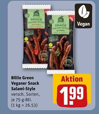 Billie Green Veganer Snack Salami-Style