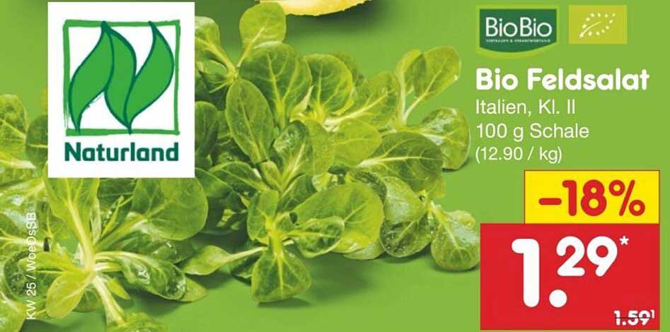 Bio Feldsalat Italien, Kl. II 100 g Schale
